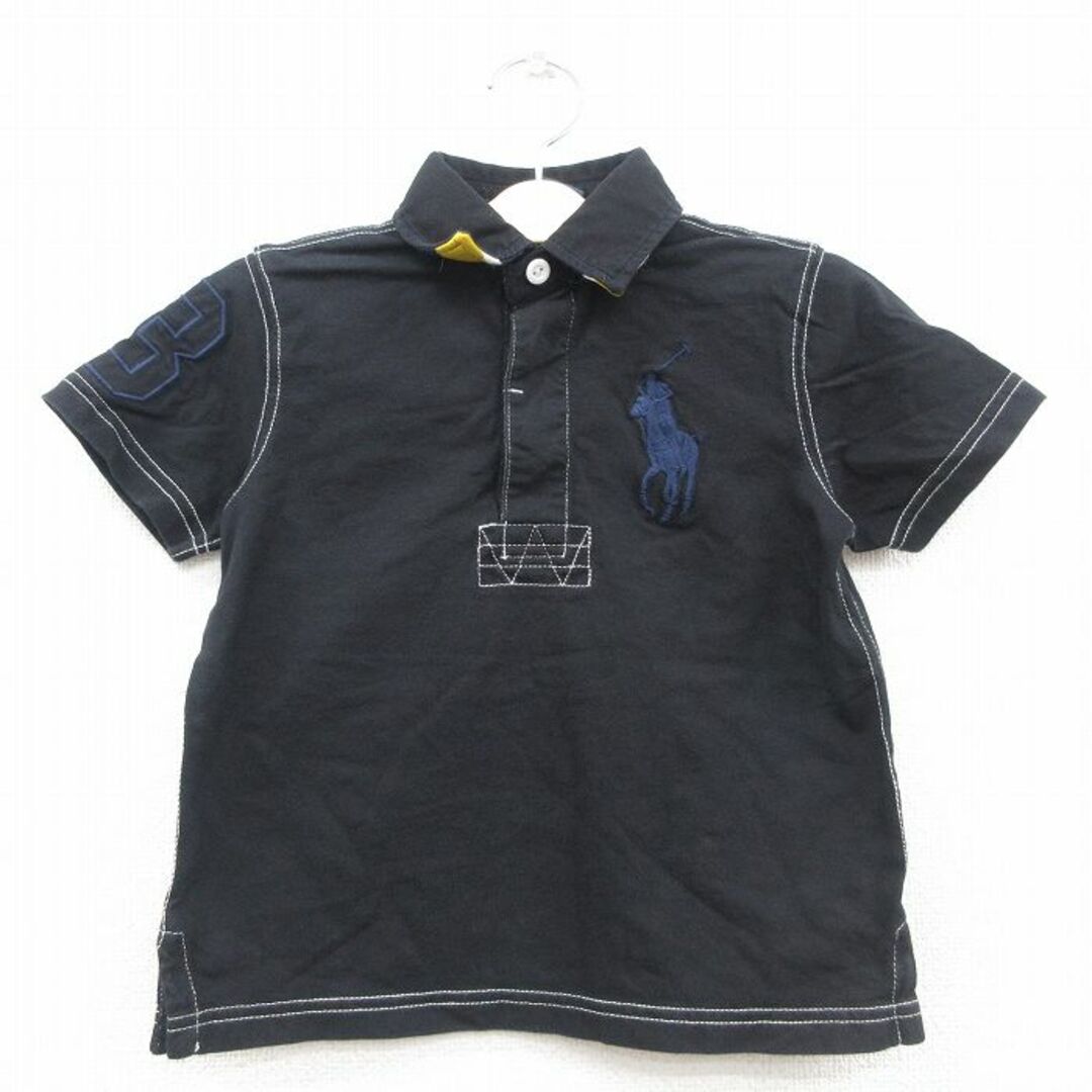 Ralph Lauren(ラルフローレン)の古着 ラルフローレン Ralph Lauren 半袖 ブランド ラガー シャツ キッズ ボーイズ 子供服 ビッグポニー 刺繍 コットン 黒 ブラック 23jul26 キッズ/ベビー/マタニティのベビー服(~85cm)(その他)の商品写真