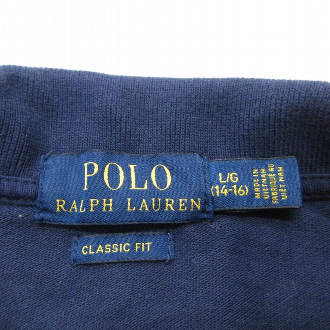 Ralph Lauren(ラルフローレン)の古着 ラルフローレン Ralph Lauren 半袖 ブランド ポロ シャツ キッズ ボーイズ 子供服 ワンポイントロゴ 鹿の子 コットン 紺 ネイビー 23jul26 キッズ/ベビー/マタニティのベビー服(~85cm)(その他)の商品写真