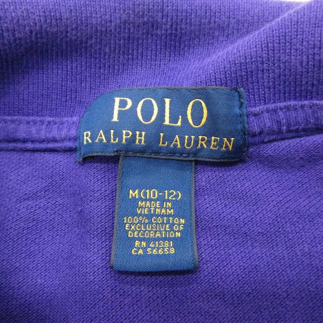 Ralph Lauren(ラルフローレン)の古着 ラルフローレン Ralph Lauren 半袖 ブランド ポロ シャツ キッズ ボーイズ 子供服 ワンポイントロゴ 鹿の子 コットン 紫 パープル 23jul26 キッズ/ベビー/マタニティのベビー服(~85cm)(その他)の商品写真