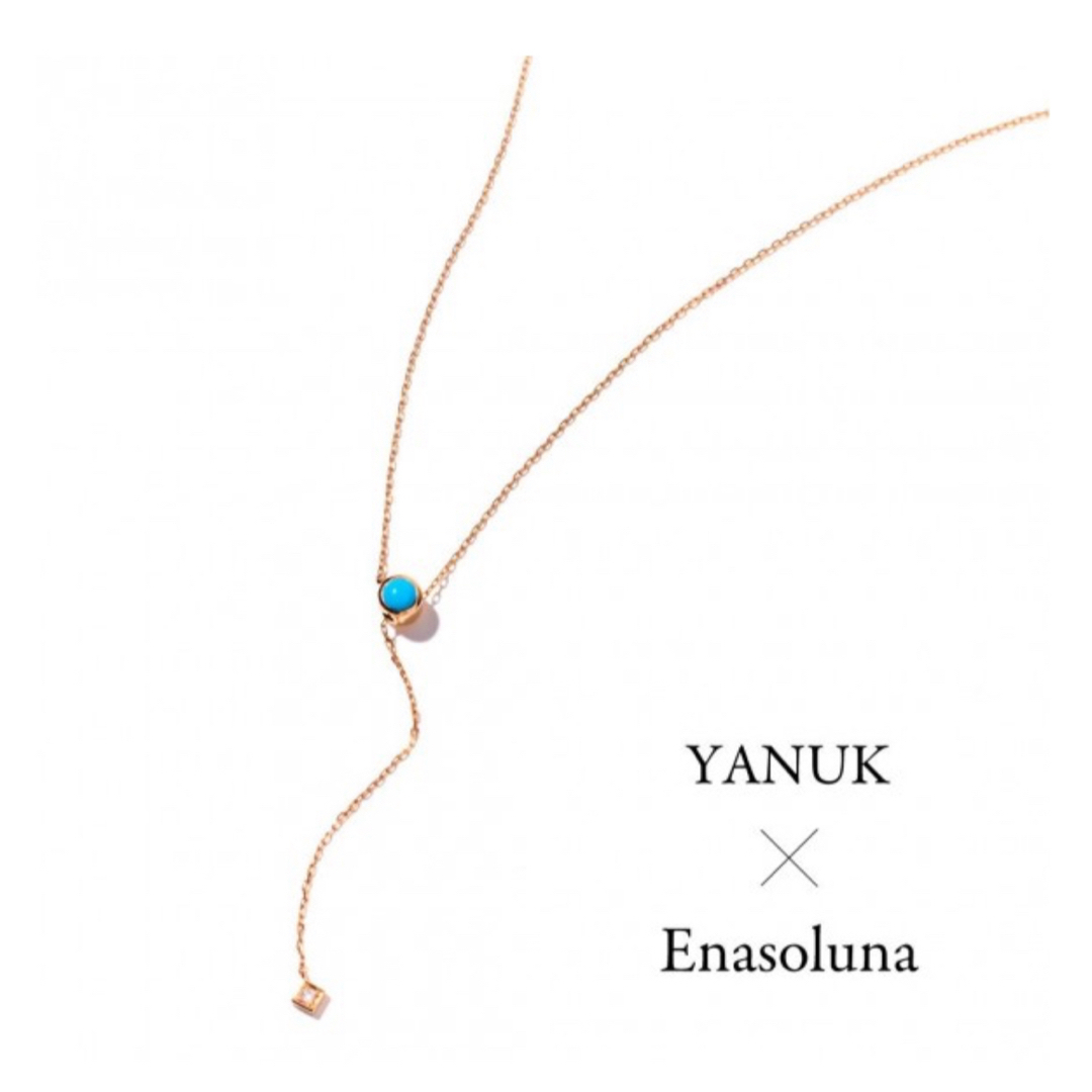 Enasoluna(エナソルーナ)のEnasoluna Yanuk コラボ　ターコイズ　ダイヤネックレス レディースのアクセサリー(ネックレス)の商品写真