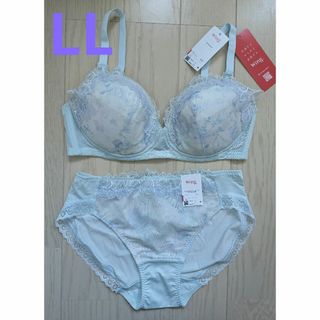 ウィング(Wing)のＬＬ★Ｗｉｎｇ★マッチミーブラ★ノンワイヤーブラジャーショーツセット★新品(ブラ&ショーツセット)