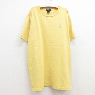 ラルフローレン(Ralph Lauren)の古着 ラルフローレン Ralph Lauren 半袖 ブランド Tシャツ キッズ ボーイズ 子供服 90年代 90s ワンポイントロゴ コットン クルーネック 黄 イエロー 23jul26(シャツ/カットソー)