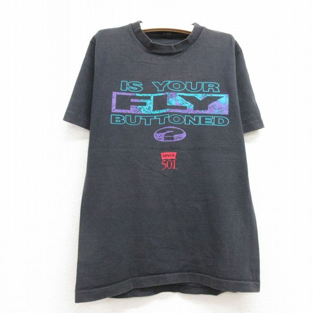 Levi's(リーバイス)の古着 リーバイス Levis 半袖 ビンテージ Tシャツ キッズ ボーイズ 子供服 90年代 90s FLY クルーネック 黒 ブラック 【spe】 23jul26 キッズ/ベビー/マタニティのベビー服(~85cm)(シャツ/カットソー)の商品写真