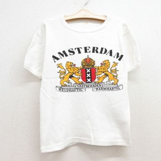 古着 半袖 ビンテージ Tシャツ キッズ ボーイズ 子供服 80年代 80s AMSTERDAM 王冠 クルーネック 白 ホワイト リンガー 23jul26(シャツ/カットソー)