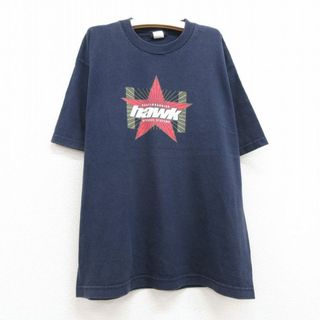 古着 半袖 ビンテージ Tシャツ キッズ ボーイズ 子供服 00年代 00s スケートボード トニーホーク コットン クルーネック USA製 紺 ネイビー 23jul29(シャツ/カットソー)