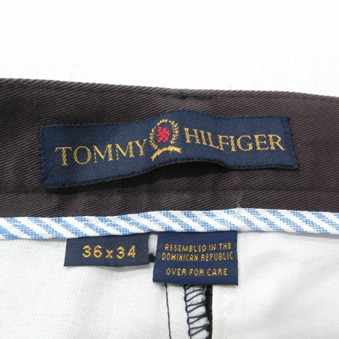 TOMMY HILFIGER(トミーヒルフィガー)のW38★古着 トミーヒルフィガー TOMMY HILFIGER ブランド チノ パンツ チノパン メンズ 90年代 90s ワンポイントロゴ 濃茶 ブラウン 23jul31 中古 ボトムス ロング メンズのパンツ(ワークパンツ/カーゴパンツ)の商品写真