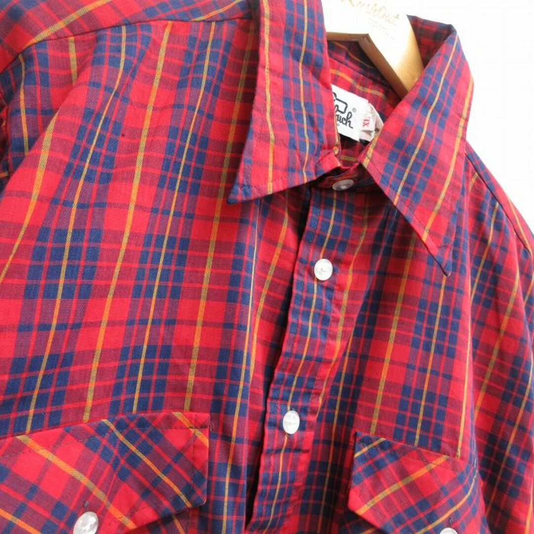 WOOLRICH(ウールリッチ)のXL★古着 ウールリッチ WOOLRICH 長袖 シャツ メンズ 80年代 80s 赤他 レッド チェック 23jul31 中古 トップス メンズのトップス(シャツ)の商品写真