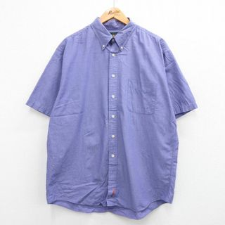 ジェイクルー(J.Crew)のXL★古着 ジェイクルー J.CREW 半袖 シャツ メンズ 90年代 90s コットン ボタンダウン 紫 パープル 23jul27 中古 トップス(シャツ)