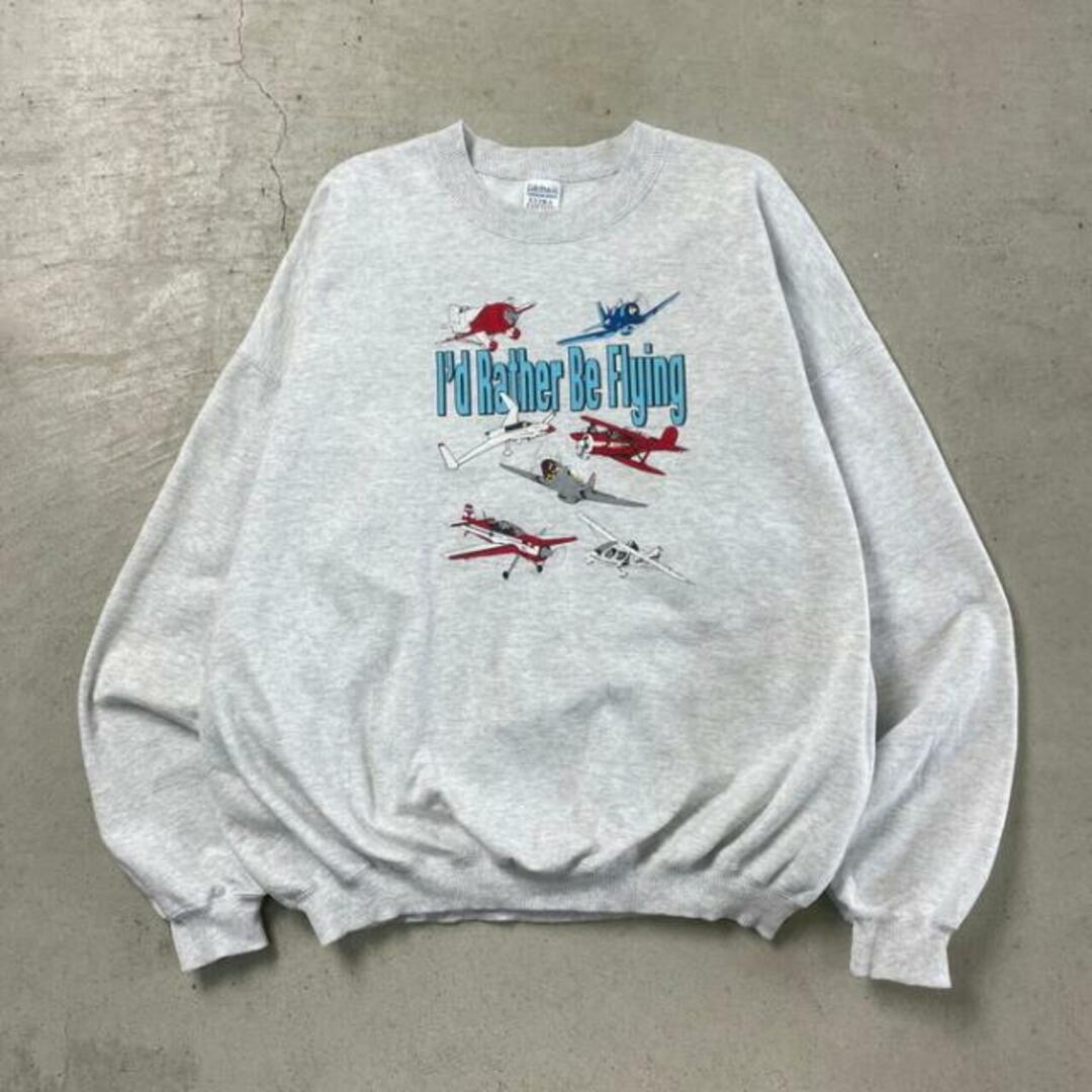 00年代 飛行機 プリントスウェットシャツ メンズ2XL メンズのトップス(スウェット)の商品写真