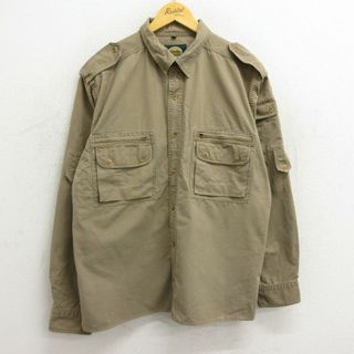 XL★古着 カベラス 長袖 ワークシャツ メンズ 00年代 00s コットン ベージュ カーキ 23jul26 中古 トップス(シャツ)