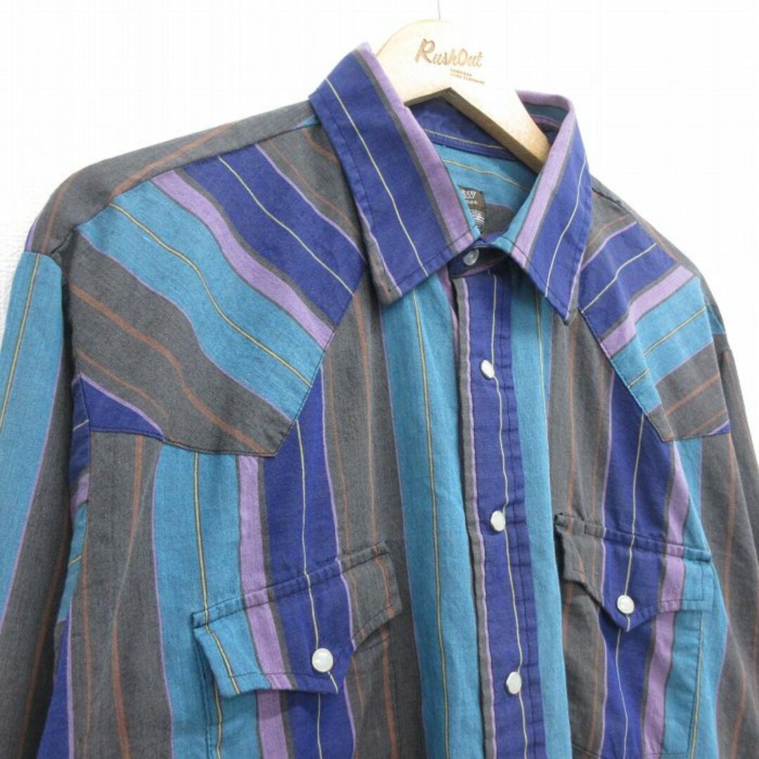 XL☆古着 長袖 ウエスタン シャツ メンズ 90年代 90s 大きい XL☆古着 長袖 ウエスタン シャツ メンズ 90年代 90s 大きい