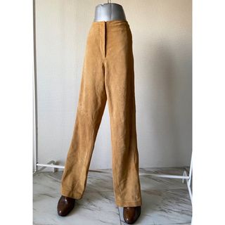 トーガ(TOGA)のvintage レトロ キャメルカラー ヌバックレザー 本革 レザーパンツ(ワークパンツ/カーゴパンツ)