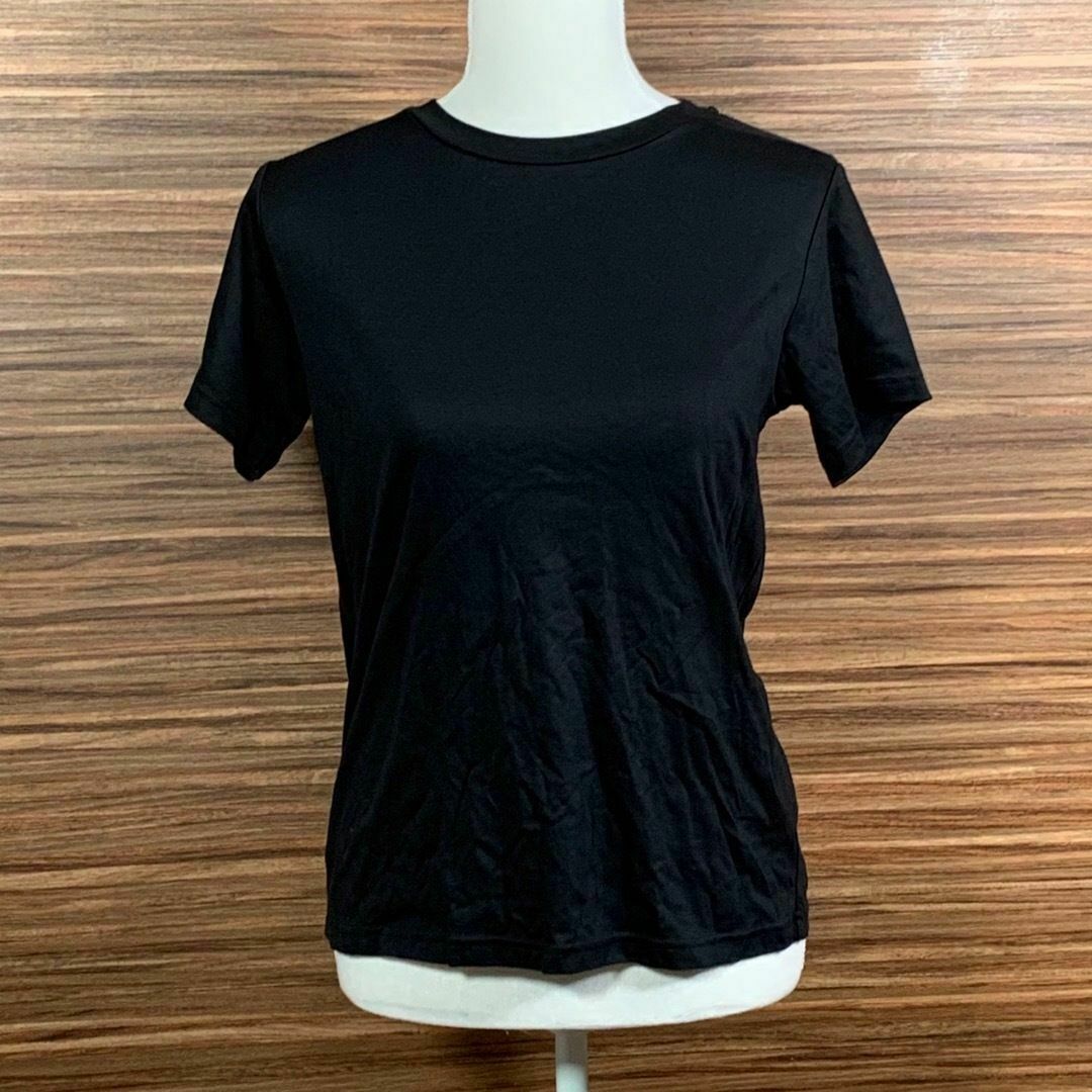 NOLLEY'S(ノーリーズ)のノーリーズ Tシャツ 38サイズ Mサイズ相当 黒 無地 半袖 ブラック レディースのトップス(Tシャツ(半袖/袖なし))の商品写真