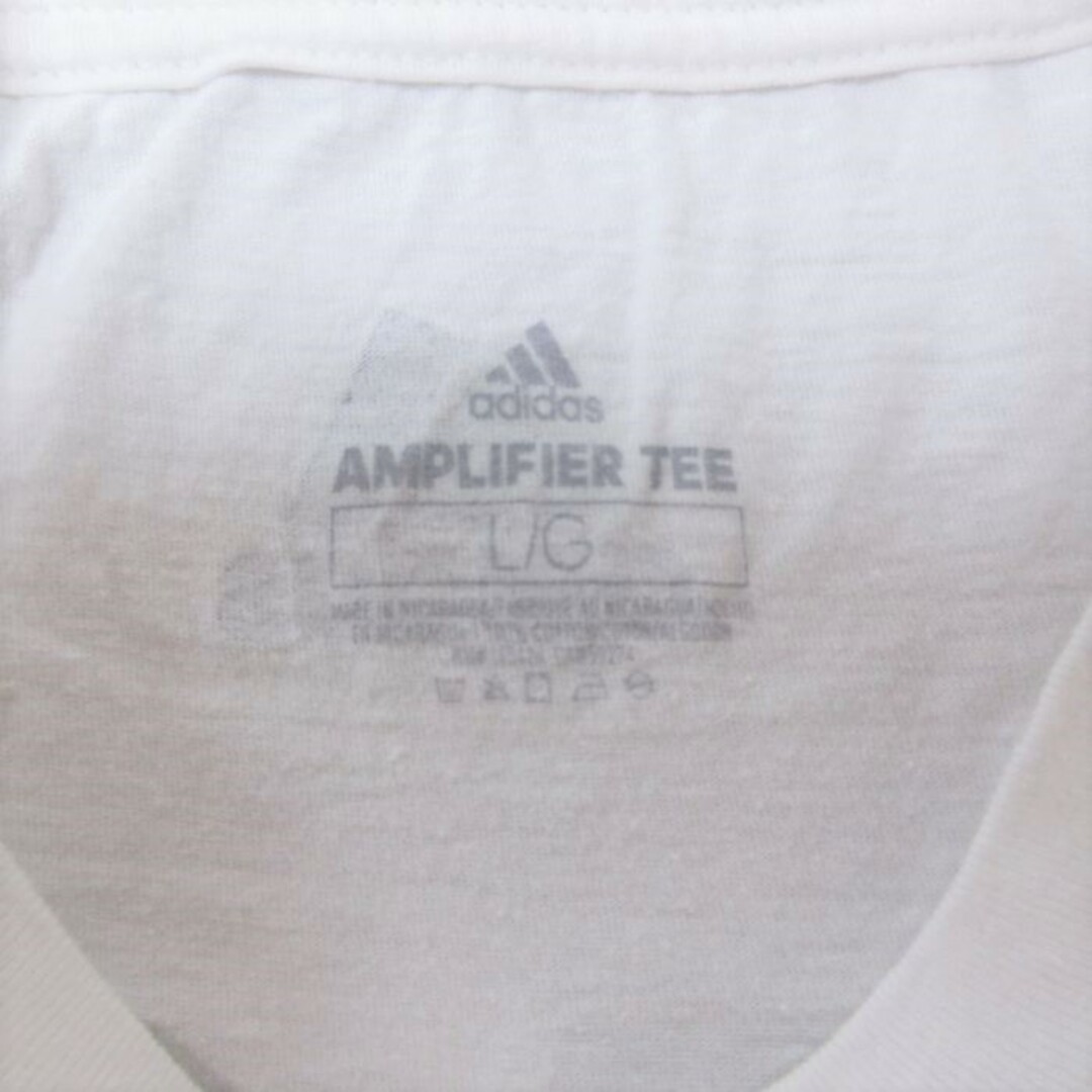 adidas(アディダス)のL★古着 アディダス adidas 半袖 ブランド Tシャツ メンズ NHL バッファローセイバーズ ジェフスキナー 53 コットン クルーネック 白 ホワイト アイスホッケー 23jul27 中古 メンズのトップス(Tシャツ/カットソー(半袖/袖なし))の商品写真