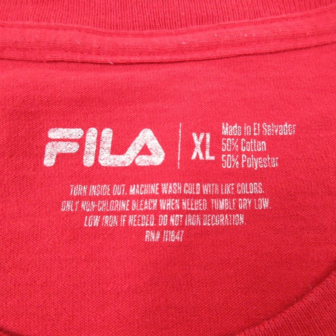 FILA(フィラ)のXL★古着 フィラ FILA 半袖 ブランド Tシャツ メンズ ビッグロゴ クルーネック 赤 レッド 23jul28 中古 メンズのトップス(Tシャツ/カットソー(半袖/袖なし))の商品写真