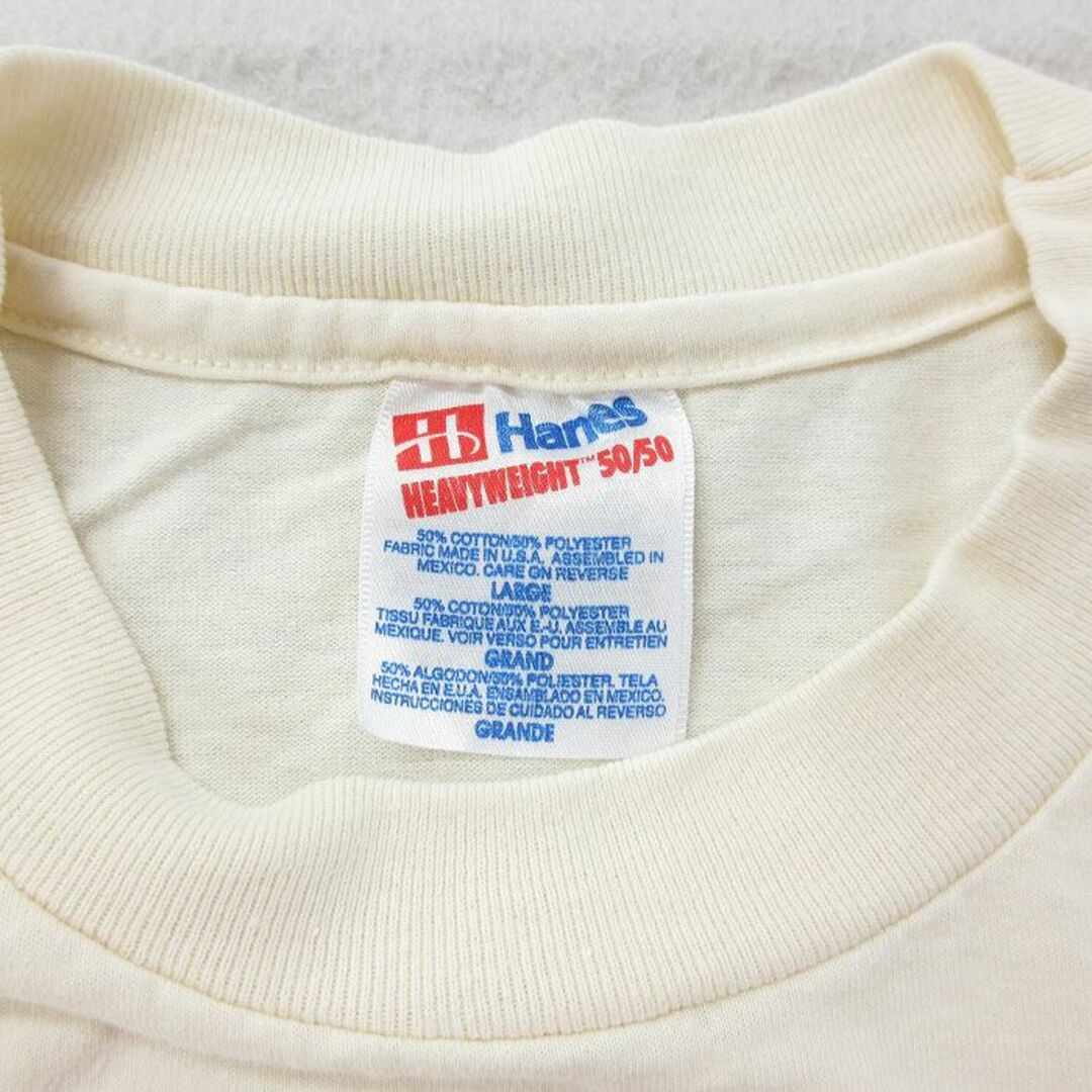 Hanes(ヘインズ)のL★古着 ヘインズ Hanes 半袖 ビンテージ Tシャツ メンズ 90年代 90s ニューミルファード クルーネック ベージュ カーキ 23jul31 中古 メンズのトップス(Tシャツ/カットソー(半袖/袖なし))の商品写真