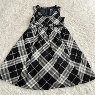 バーバリーブルーレーベル(BURBERRY BLUE LABEL)のバーバリーブルーレーベル　ノバチェック　ノースリーブワンピース　36　裏地レース(ひざ丈ワンピース)