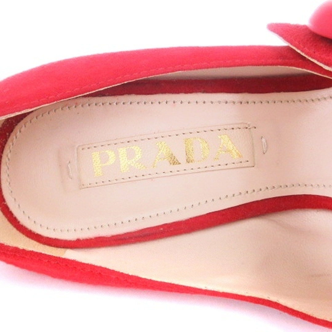 PRADA(プラダ)のプラダ パンプス ヒール シューズ スエード レッド 赤 35.5 ■SM1 レディースの靴/シューズ(ハイヒール/パンプス)の商品写真