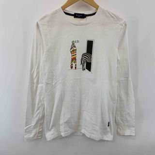 ポールスミス(Paul Smith)のPaul Smith ポールスミス メンズ プリントTシャツ（長袖）白 コットン(Tシャツ/カットソー(七分/長袖))