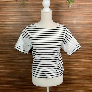 Rope' Picnic - ロペピクニック Tシャツ 38サイズ Mサイズ相当 白 黒 半袖 レーヨン