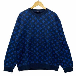 ルイヴィトン(LOUIS VUITTON)のLOUIS VUITTON ルイ・ヴィトン 品番 HHY14W モノグラム ジャガード クルーネック スウェット ネイビー サイズXXL 正規品 / 33835(スウェット)