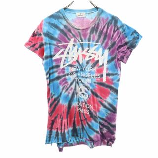 ステューシー(STUSSY)のステューシー プリント 半袖 タイダイ染め Tシャツ S STUSSY メンズ 古着 【240322】 メール便可(Tシャツ/カットソー(半袖/袖なし))