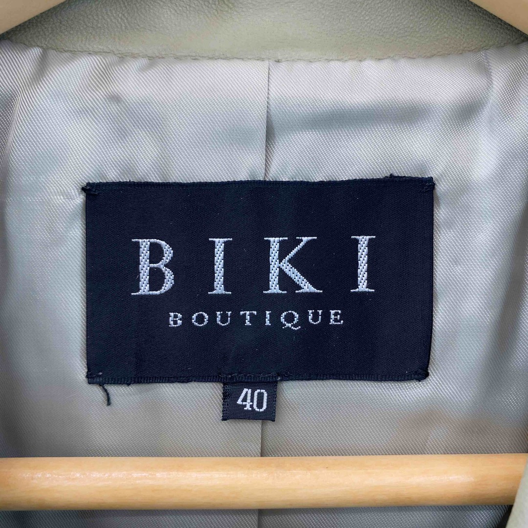 BIKI BOUTIQU ビキブティック レディース レザージャケット　羊革　ピスタチオグリーン　ジップアップ レディースのジャケット/アウター(ブルゾン)の商品写真