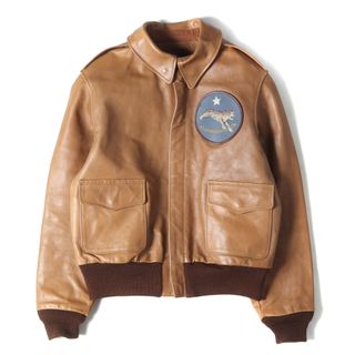 ダブルアールエル(RRL)のRRL ダブルアールエル ジャケット サイズ:S BuzzRicksons パッチ付き A-2 レザー フライトジャケット ブラウン ラルフローレン アウター ブルゾン 上着【メンズ】【中古】(レザージャケット)