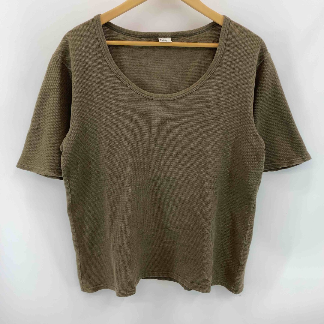 UNITED ARROWS(ユナイテッドアローズ)のUNITED ARROWS ユナイテッドアローズ レディース Tシャツ（半袖）ショート丈 ワッフル ブラウン レディースのトップス(Tシャツ(半袖/袖なし))の商品写真