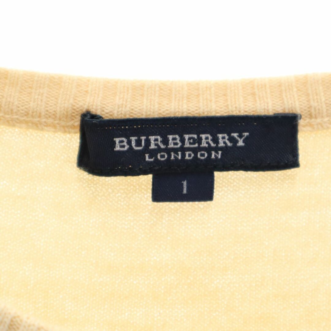 BURBERRY(バーバリー)のバーバリー 三陽商会 チェック柄 半袖 コットン セーター 1 ベージュ系 BURBERRY ニット レディース 古着 【240322】 メール便可 レディースのトップス(ニット/セーター)の商品写真