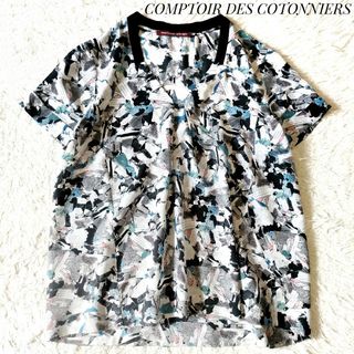 コントワーデコトニエ(Comptoir des cotonniers)の【コントワーデコトニエ】シルクプルオーバーブラウス 総柄 シルク100%(シャツ/ブラウス(半袖/袖なし))