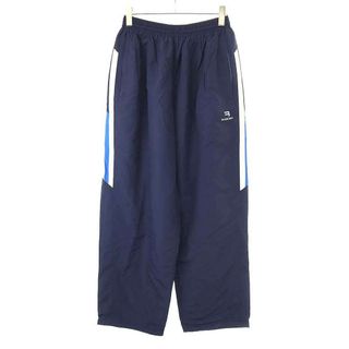 バレンシアガ(Balenciaga)のBALENCIAGA バレンシアガ 21SS TRACK PANTS ロゴ刺繍サイドラインワイドトラックパンツ ネイビー 38 659024 TKO48(その他)