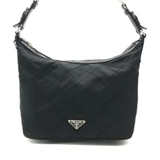 プラダ(PRADA)の良品 PRADA プラダ 三角ロゴ テスート ナイロン キルティング ハンド ワン ショルダー バッグ ブラック a2584(ショルダーバッグ)