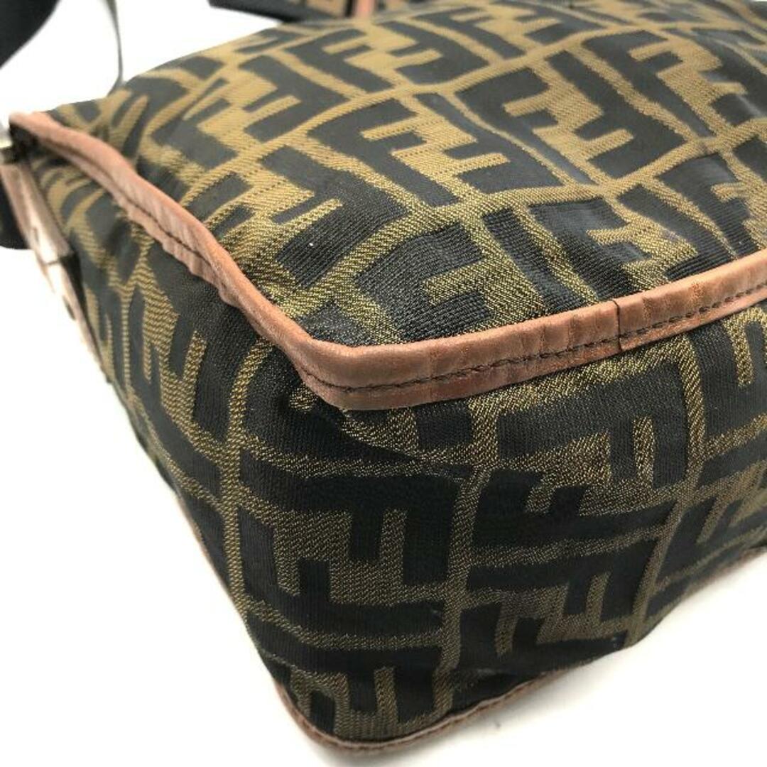 FENDI(フェンディ)のFENDI フェンディ ズッカ柄 ミニ ショルダー バッグ キャンバス レザー ブラウン カーキ m12259 レディースのバッグ(ショルダーバッグ)の商品写真