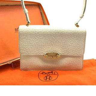 エルメス(Hermes)の良品 HERMES エルメス フォンスベル レザー G金具 ハンド バッグ ホワイト k736(ショルダーバッグ)