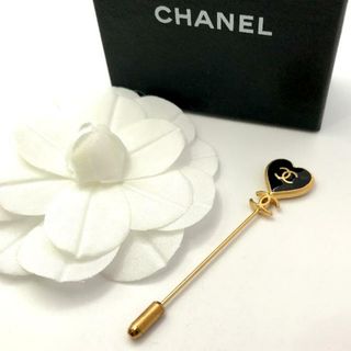 シャネル(CHANEL)の良品 CHANEL シャネル ココマーク ハート モチーフ ピンブローチ アクセサリー ゴールド a2846(ブローチ/コサージュ)