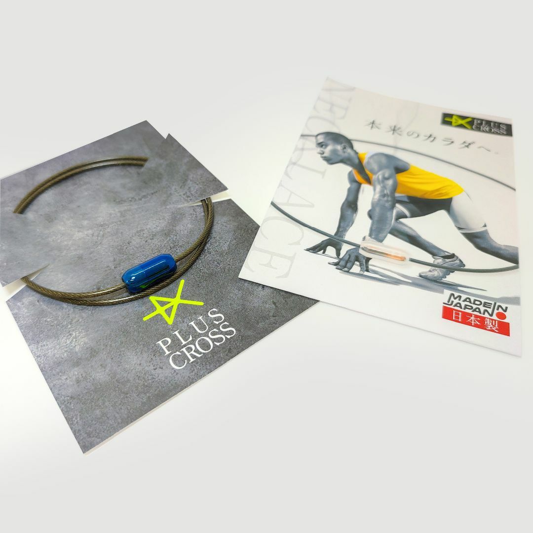 スポーツネックレス PLUSCROSS SW 野球 テニス GM/BL 45cm レディースのアクセサリー(ネックレス)の商品写真
