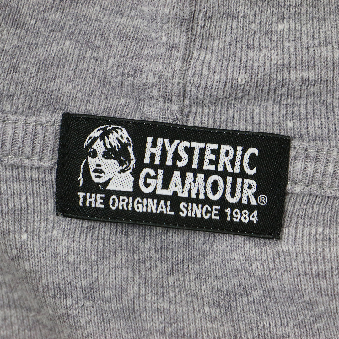 HYSTERIC GLAMOUR(ヒステリックグラマー)のHYSTERIC GLAMOUR ヒステリックグラマー パーカー グレー FREE ロングパーカー チュニック フーディー 長袖 Iライン ロゴ プリント コットン 綿 トップス プルオーバー 日本製 カジュアル 【レディース】【中古】 レディースのトップス(チュニック)の商品写真