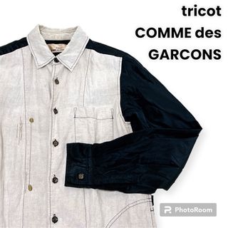 トリココムデギャルソン(tricot COMME des GARCONS)のtricot COMME des GARCONS 異素材 ワンピース リネン(ひざ丈ワンピース)