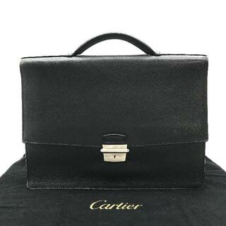 カルティエ(Cartier)の良品 Cartier カルティエ レザー ビジネス バッグ メンズ ブリーフケース ブラック k1371(ハンドバッグ)