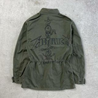 フランス軍 F1 ユーロ ミリタリー コンバットジャケット HBT ハンドペイント METALLICA メタリカ メンズS-M相当(戦闘服)