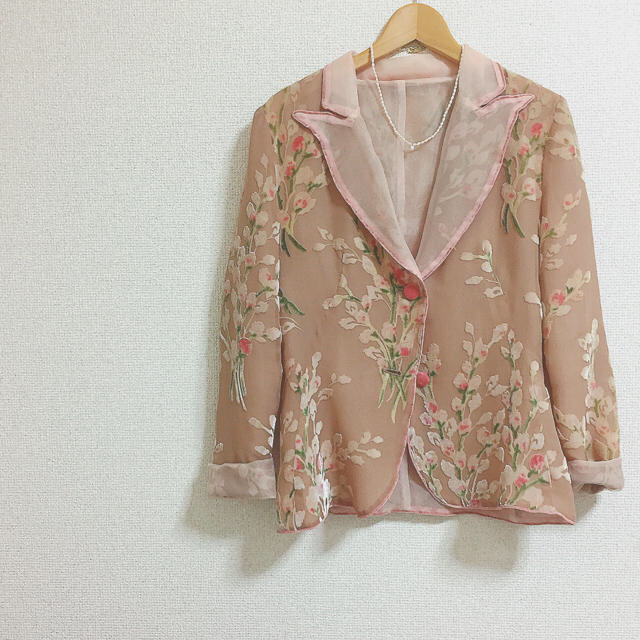 ♡vintage see-through flower jacket♡ レディースのジャケット/アウター(テーラードジャケット)の商品写真