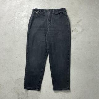 リー(Lee)の00年代 Lee SIDE ELASTIC リー テーパード ブラックデニムパンツ デニムイージーパンツ メンズW33相当(デニム/ジーンズ)