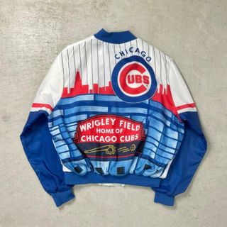 80年代 USA製 Chalk Line MLB シカゴ・カブス スタジャン スタジアムジャンパー オールオーバープリント メンズXL(スタジャン)