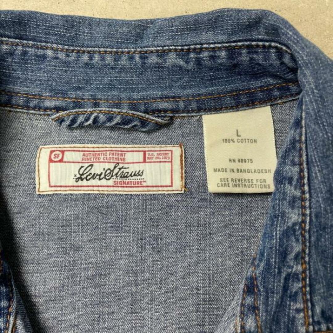 Levi's(リーバイス)の00年代 Levi Strauss SIGNATURE Levi's リーバイス 長袖 デニムシャツ メンズXL相当 メンズのトップス(シャツ)の商品写真