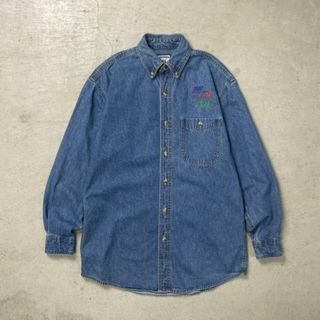 リー(Lee)の00年代 Lee DENIM COLLECTION リー 長袖 デニムシャツ 企業ロゴ刺繍 メンズL相当(シャツ)