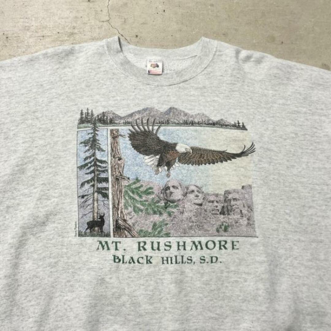 90年代 USA製 MT.RUSHMORE ラシュモア山 鷲 プリントスウェットシャツ メンズXXL メンズのトップス(スウェット)の商品写真