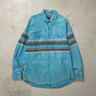 ラングラー(Wrangler)の80年代 Wrangler ラングラー 長袖 ウエスタンシャツ Brushpopper ボーダー メンズ2XL相当(シャツ)