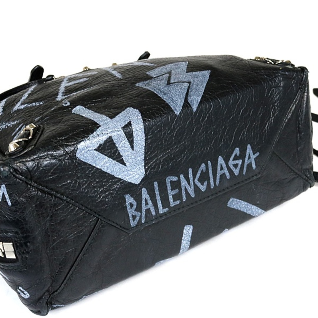 Balenciaga(バレンシアガ)のBALENCIAGA 銀座店 バレンシアガ グラフィティ ペーパー レザー 2WAYバッグ 黒 94361 レディースのバッグ(ハンドバッグ)の商品写真
