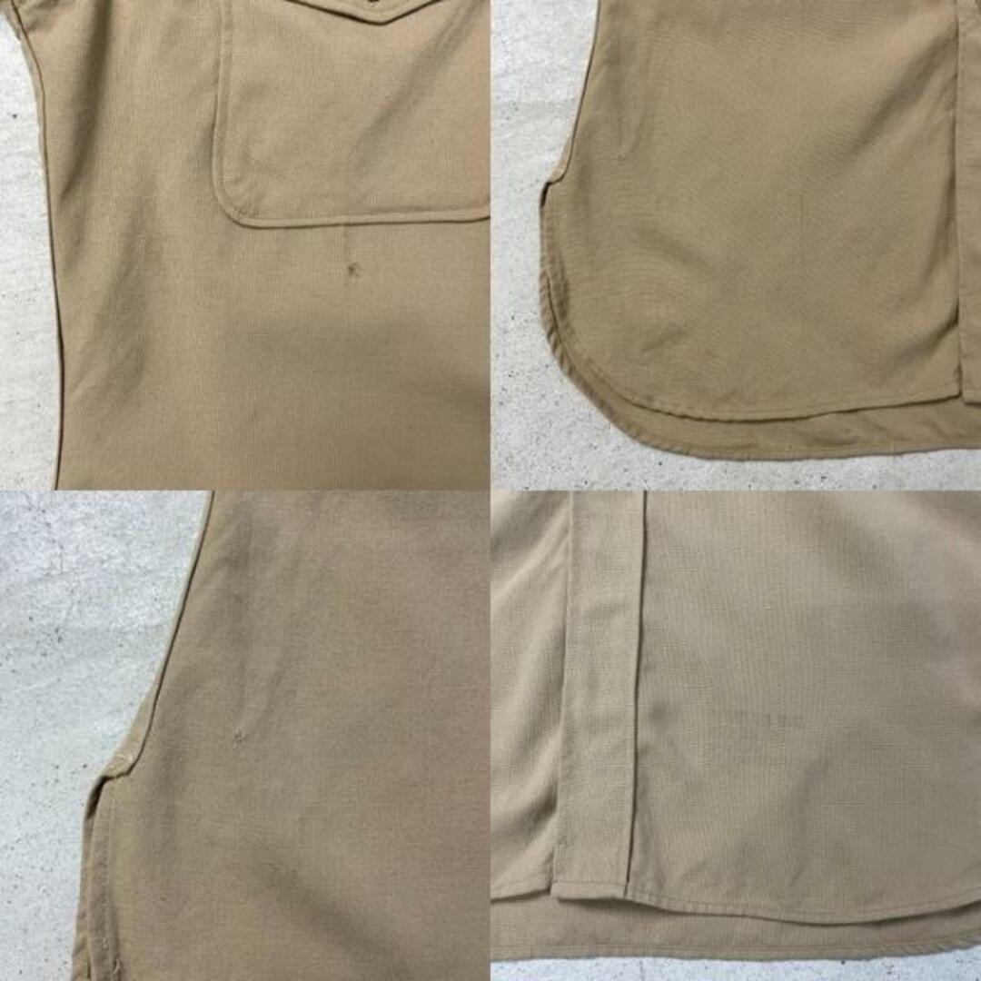 50年代~60年代 米軍実品 USMC 長袖 コットンツイル ミリタリーサービスドレスシャツ ワッペン メンズM-L相当 エンタメ/ホビーのミリタリー(戦闘服)の商品写真